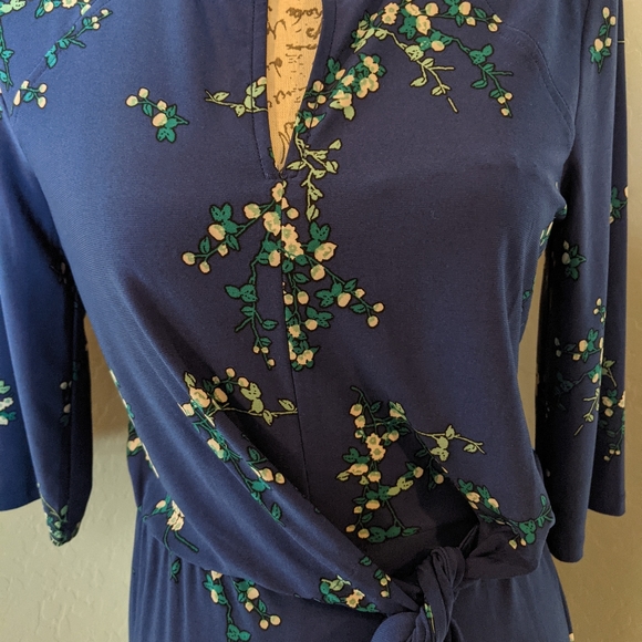 Chaps Blue Floral Dress Small - Picture 5 of 6